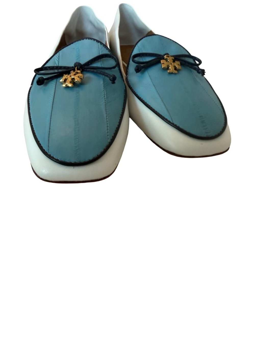 Tory Burch Charm Two Tone Loafers Slip-On Flats Shoes Leather Size 9 Women's - Picture 9 of 15